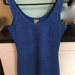 ON SALE Stunning Royal Blue and Silver Sparkling BKE Women's Tank Top Sz L